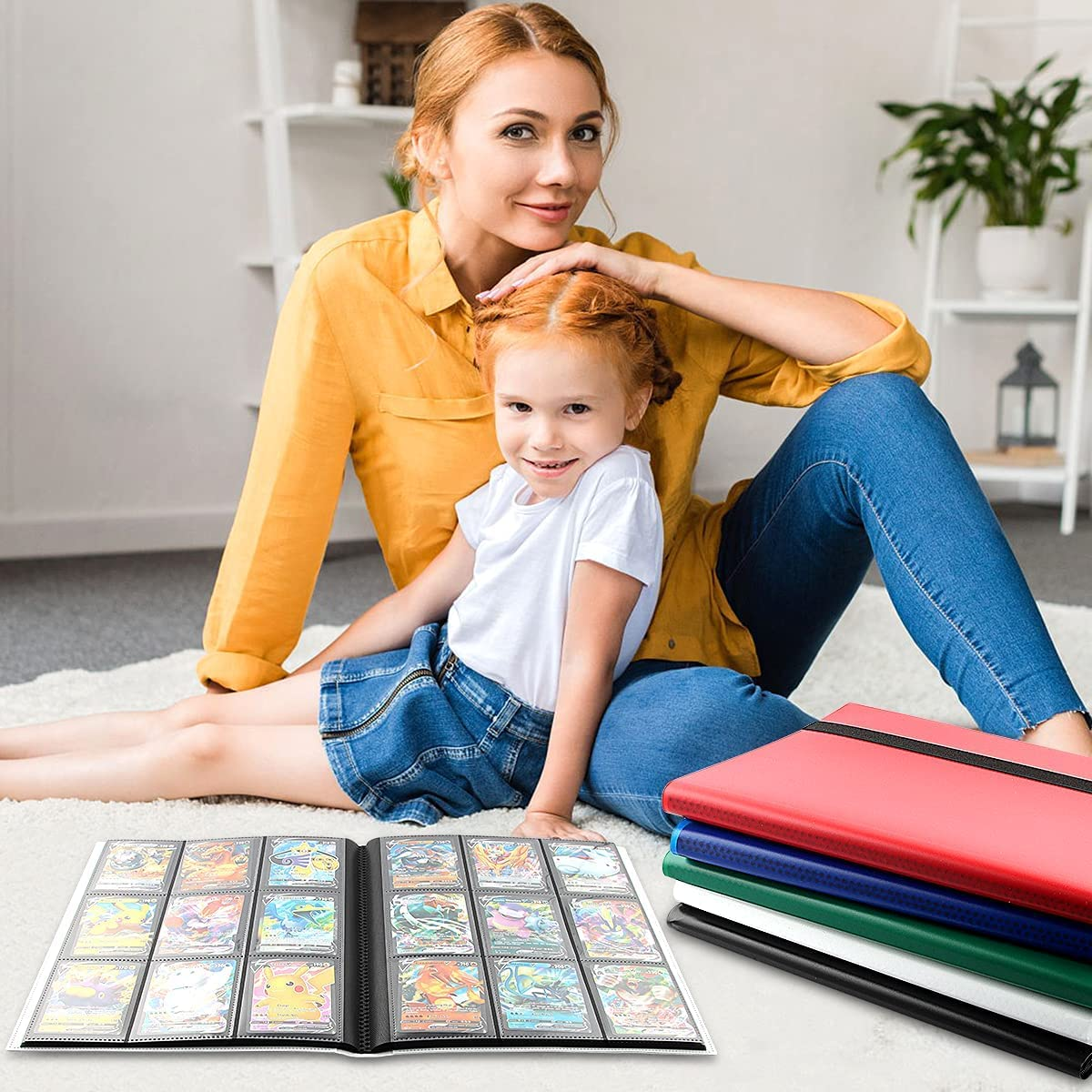 Card Holder, 9 Pocket Card Folder, A4 Size Card Binder, Max for 360 Cards(White)