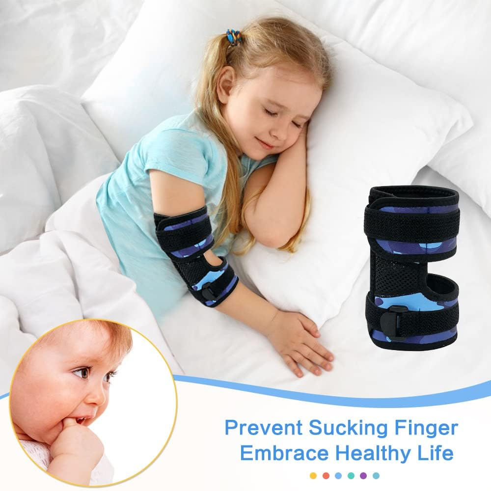 Thumb Sucking Stop for Kid Thumb Sucking Guard Nail Biting Treatment for Kids Finger Sucking Stop Biting Nails Prevention anti Thum Sucking Finger Hand Stopper Elbow Immobilizer Brace (Blue, 1PCS) - Pink image number 6