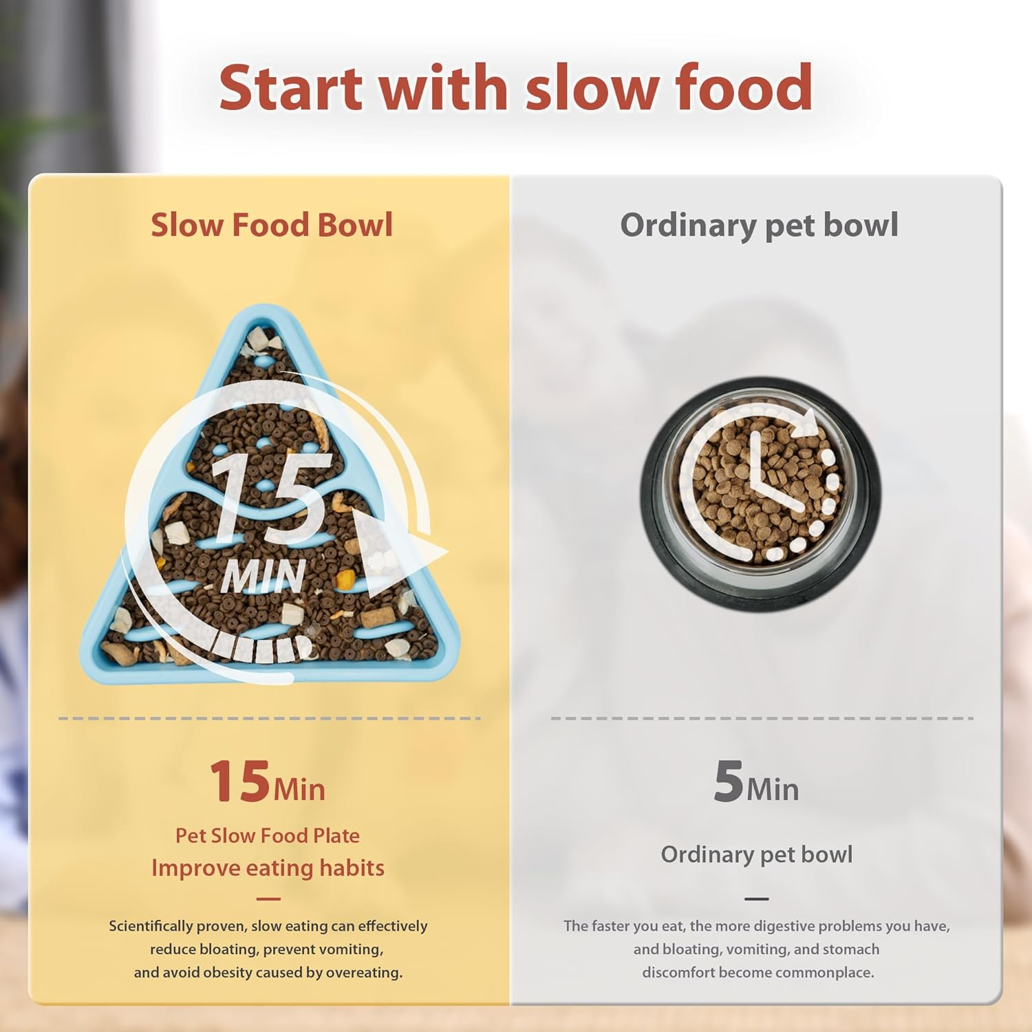 Li&Zhao Dog Slow Feeder Bowl - Slow Feeder Dog Bowls Large Breed Dog Puzzle Feeder Slow Eating Dog Bowl Dog Bowls Slow Feeder Puppy Slow Feeder Bowl(Blue) image number 3