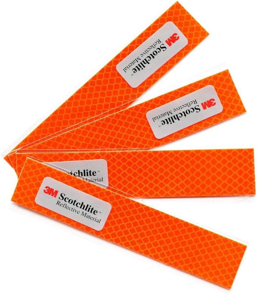 Salzmann Diamond Grade Reflective Stickers | Waterproof and Weatherproof Reflective Stickers for Cars, Motorcycles, Helmets Etc. | Made with 3M Scotchlite | 4 Stickers per Pack