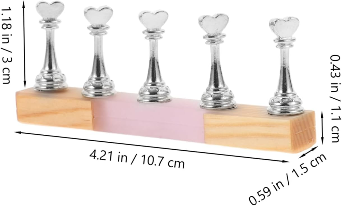 VICASKY Nail Pad Practice for Nail Art Training White Wooden Design Alloy Holder Supplies and Manicure Learning image number 4