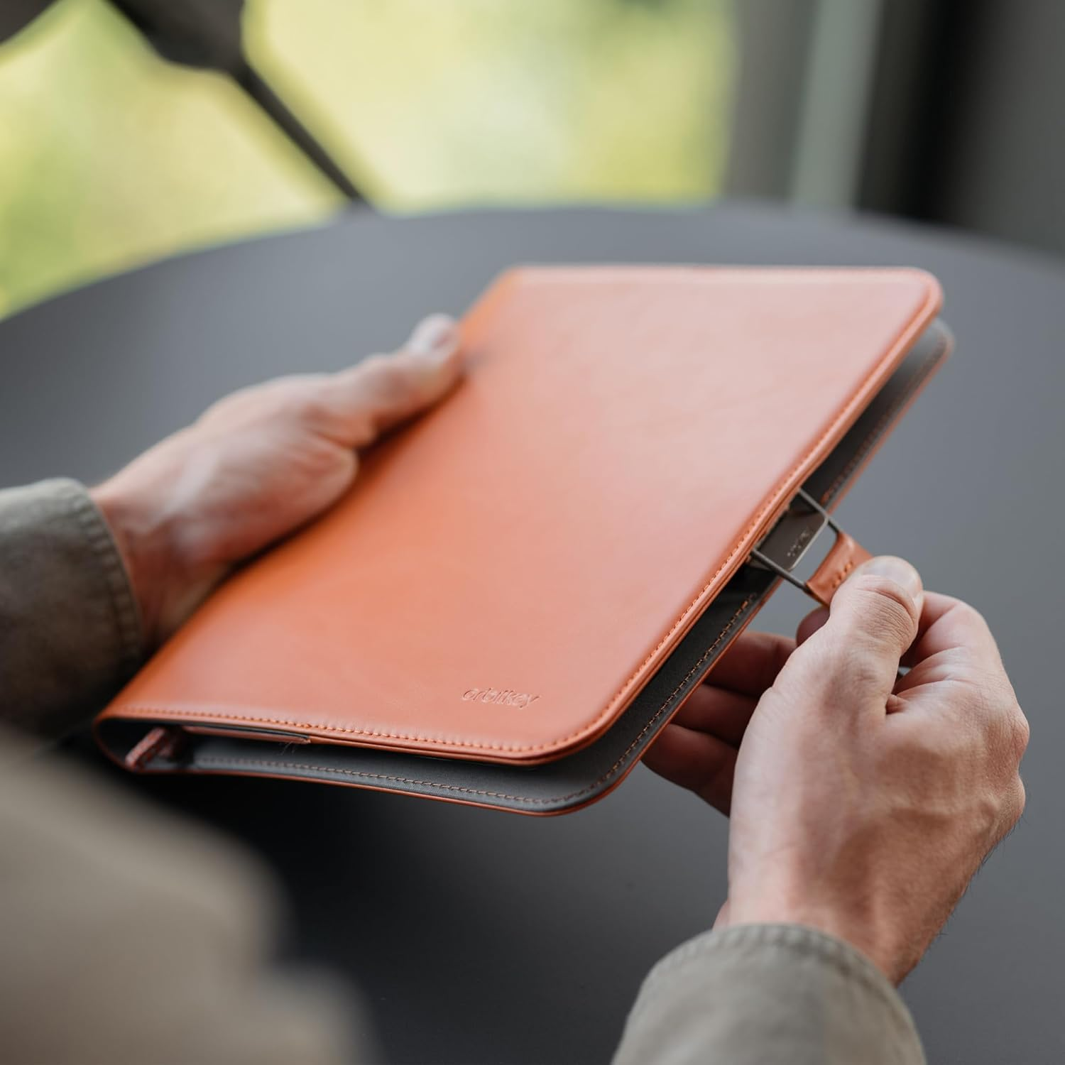 Orbitkey Compendium | Beautiful and Secure Notebook Cover | Pen Holder | Hidden Card Storage (Terracotta, A5)
