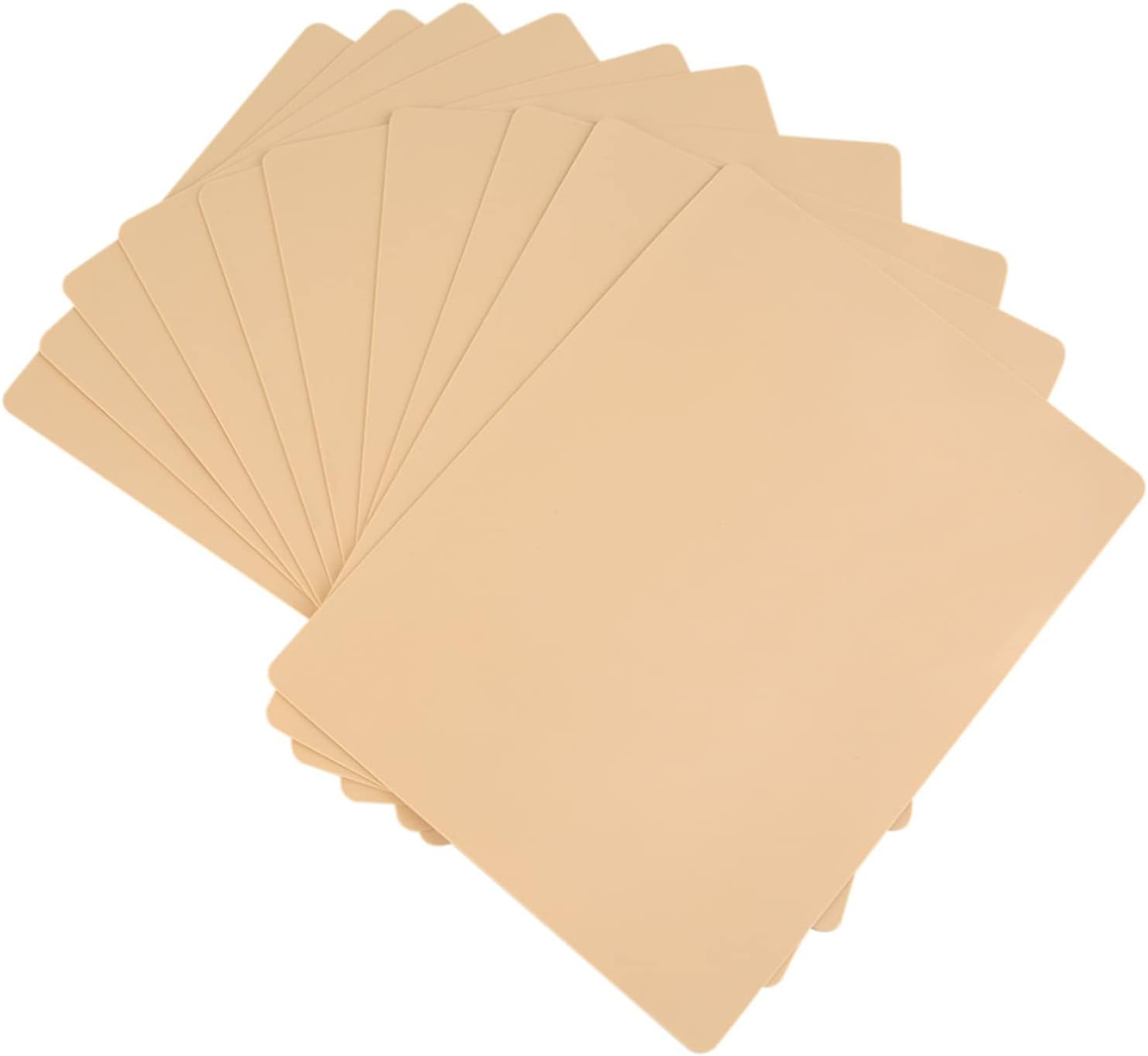 10Pcs/Set Blank Soft Silicone Tattoo Practice Skin 8X6" Double Sides for Beginners and Experienced Artists
