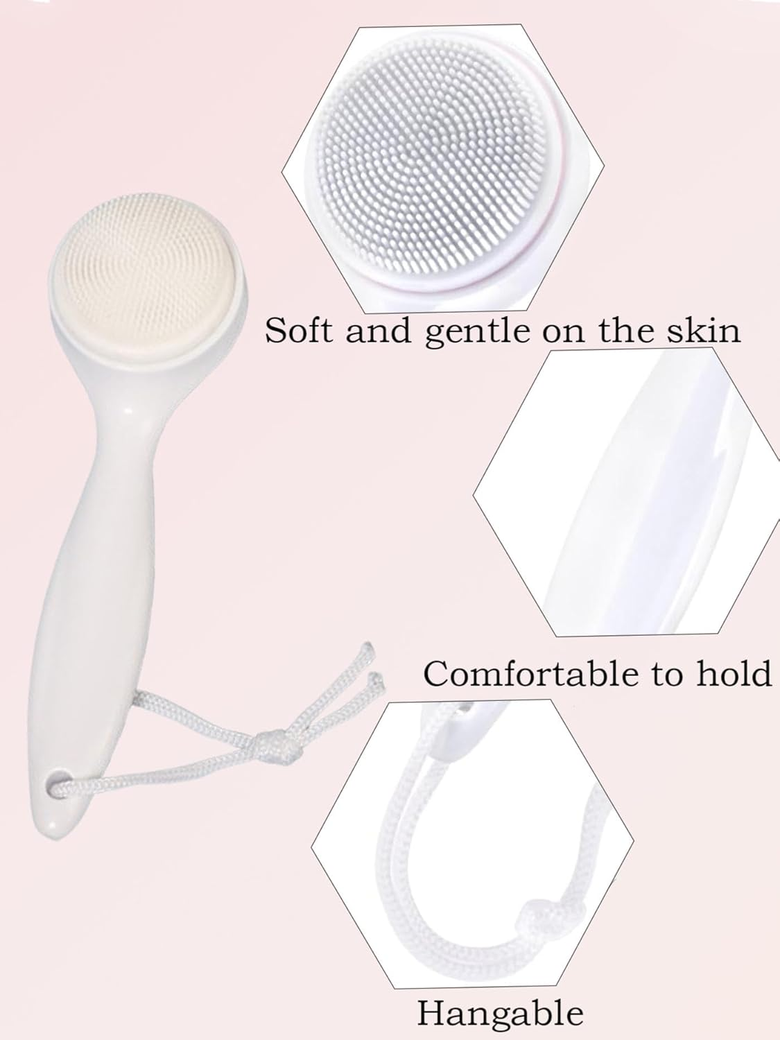 2 Pack Silicone Facial Cleansing Brush Set - Handheld Face Scrubber for Makeup Removal and Skincare Exfoliation - Facial Brushes for Deep Cleansing and Gentle Exfoliation image number 4