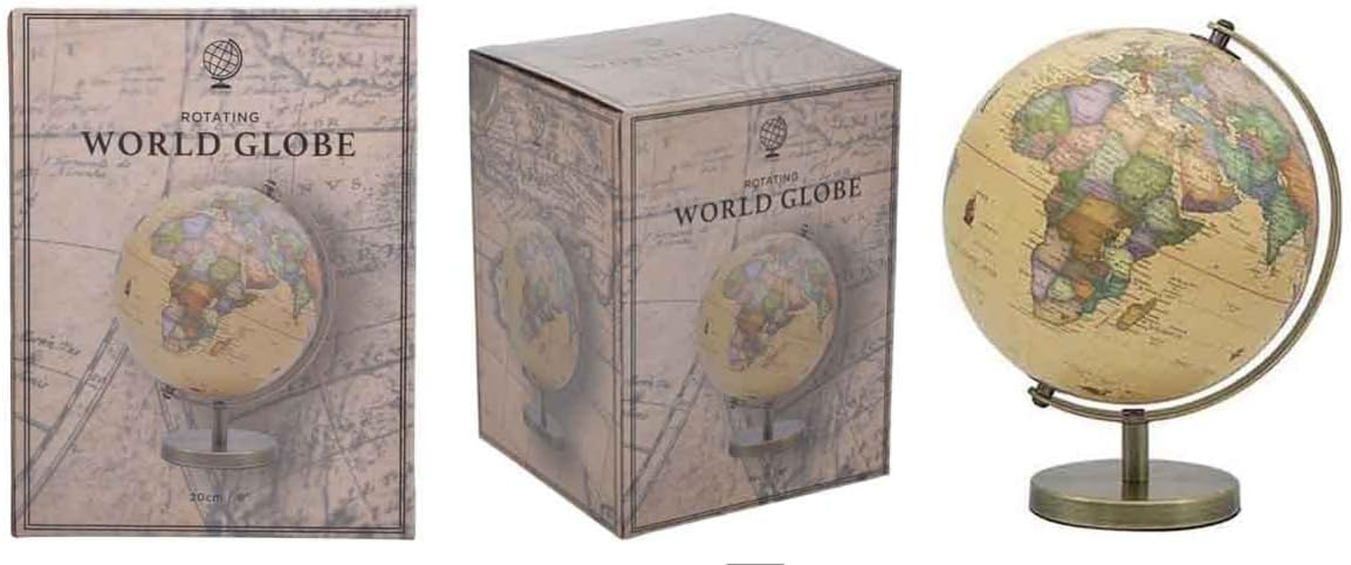 Antique Rotating World Globe Spinning Atlas Map Desk Decor Decoration Base 20Cm