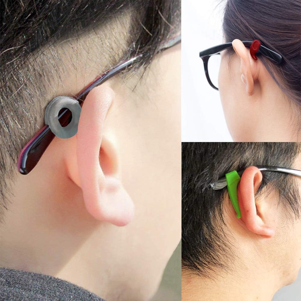 Benvo 12 Pairs Eyeglasses Retainers Silicone Glasses Temple Holders Anti-Slip Protectors Comfort Eyewear Spectacle Stay Put Glasses Stoppers Ear Grip Hooks(3 Variety Designs in Multi-Color)) image number 3