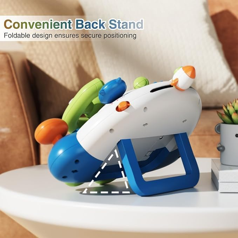 Baby Montessori Sensory Learning Travel Activities Toys with Sound Light - Baby Steering Wheel Music Toys for Babies over 1 Year - Infant Newborn Gifts for Toddlers 1-3 Year Old Boys Girls image number 6