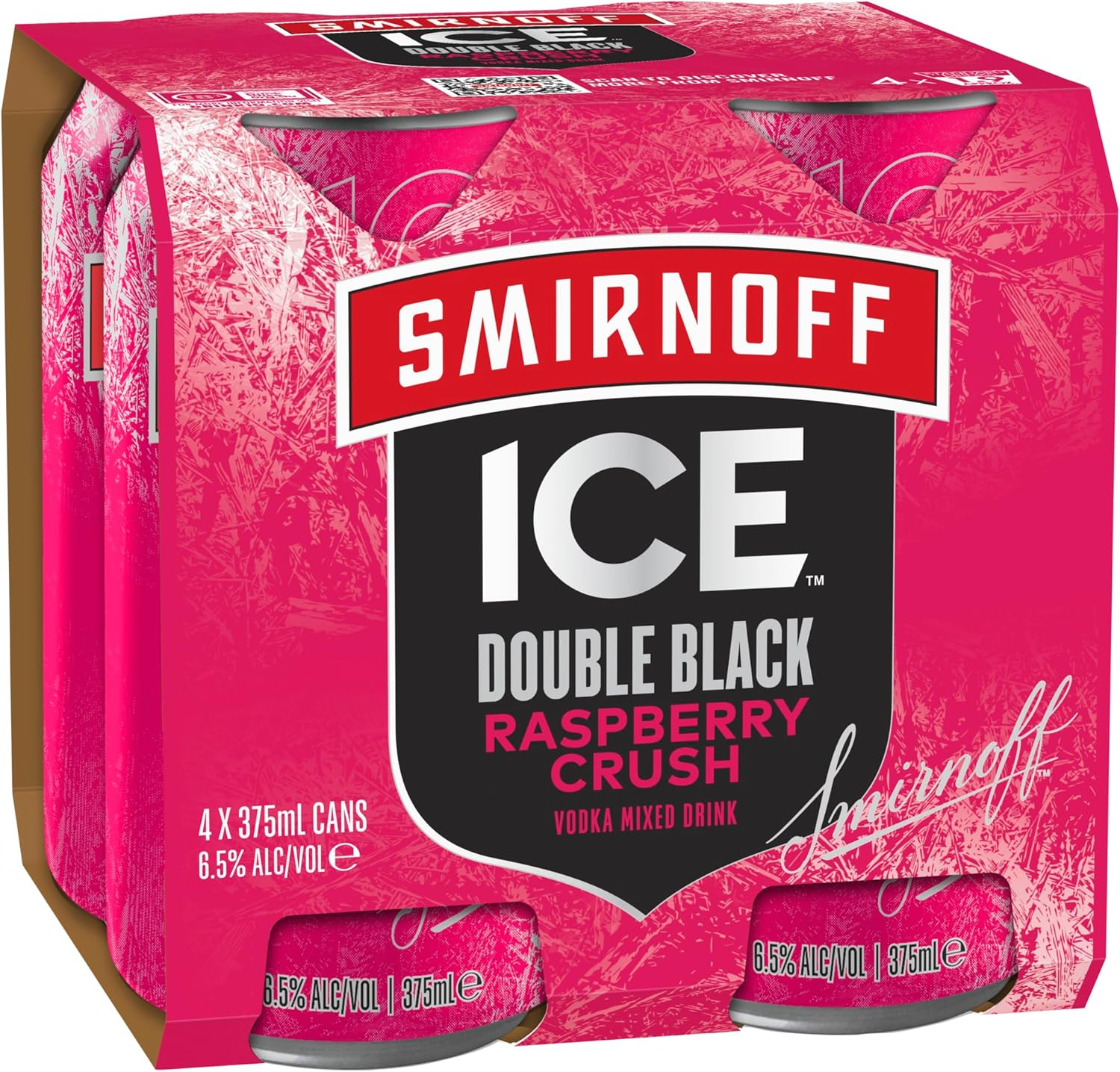 Smirnoff Ice Double Black Raspberry Crush Premix RTD 4 Pack 6.5%