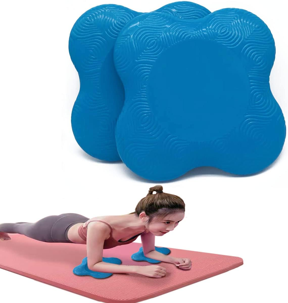 Yoga Knee Pad Support, Non Slip Cushion for Knees Thick Kneeling Pad, Soft Yoga Knee and Elbow Wrist Pads for Women/Men, for Kneeling Down, Workout, Pilates Exercise 2 Pack