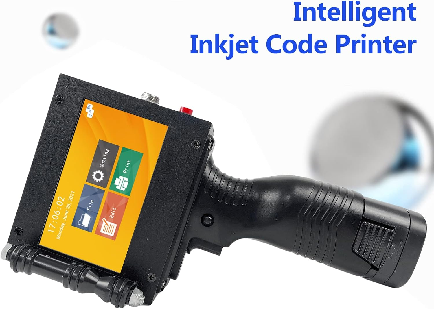 Mingzhe Handheld Printer Portable Inkjet Printer High Definition Inkjet Code Printer with 4.3 Inch LED Touchscreen Quick-Drying Ink Cartridge for Label/Production Date/Barcode/Trademark/Logo/Graphic. image number 2