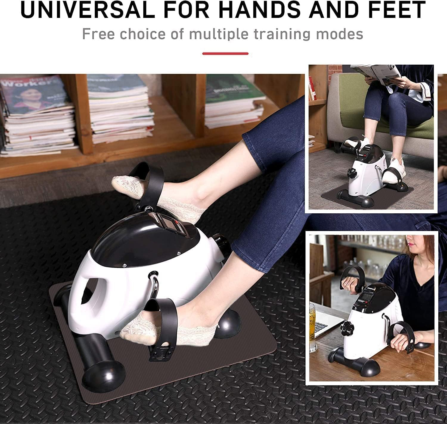 PROIRON Mini Exercise Bike, Portable under Desk Bike Pedal Exerciser with Free Anti-Slip Mat Adjustable Resistance Knob and LED Screen Display for Home/Office Workout image number 3