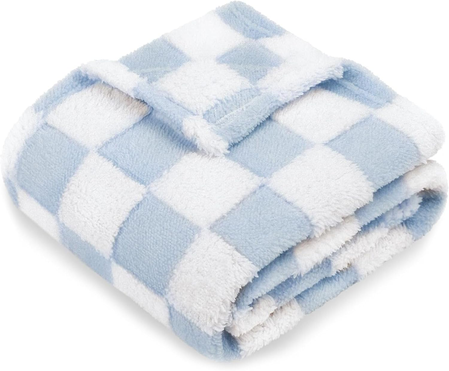 HOMRITAR Super Soft Baby Blanket for Boys Girls Warm Cozy Reversible Checkerboard Toddlers Blanket, Fluffy Fuzzy Plush Lightweight Bed Blanket with Chessboard Grid Design 350GSM Khaki 30 X 40 Inch