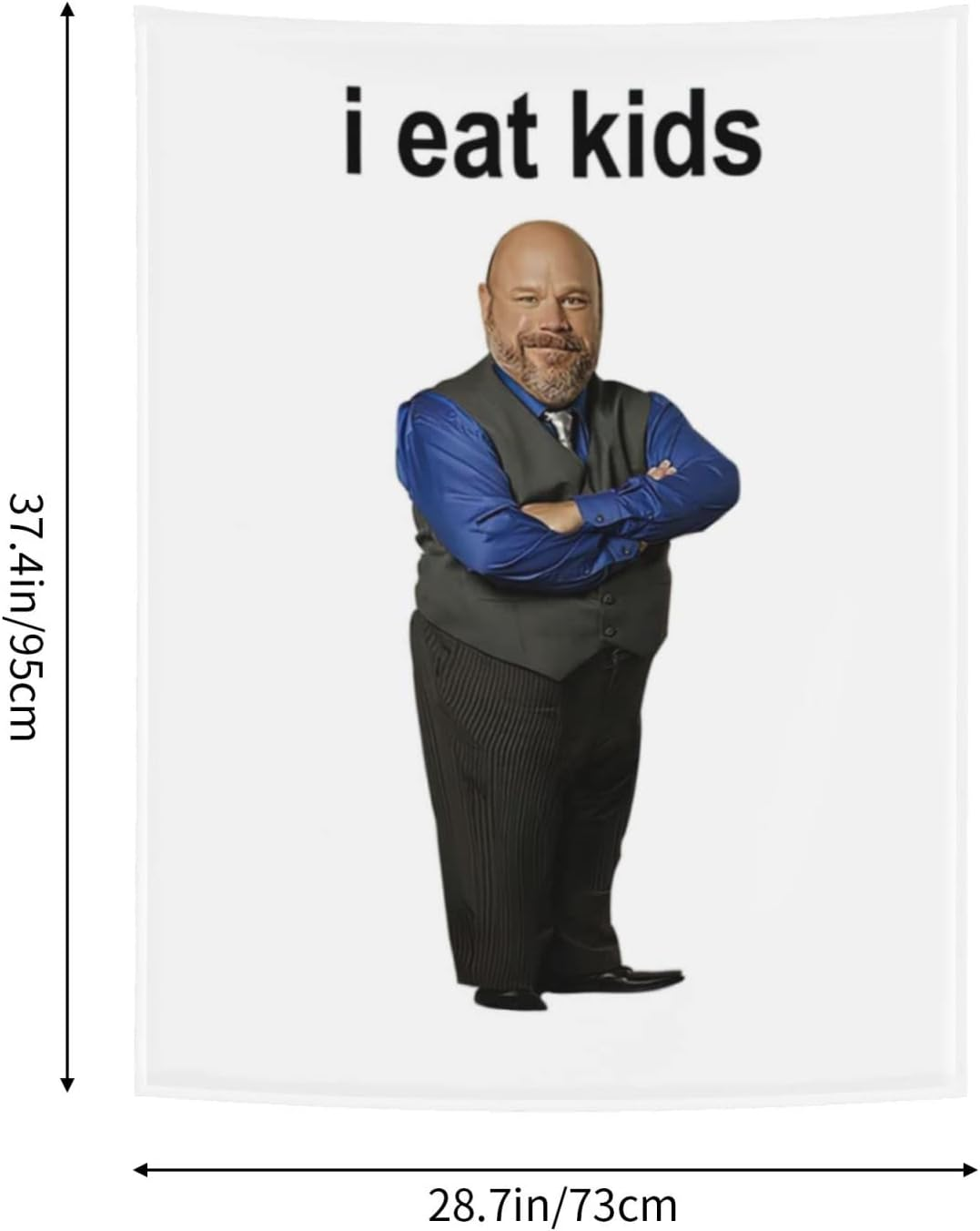 I Eat Kids Bertram Tapestry Aesthetic Tapestrys 38X29In Funny Meme Tapestries Wall Hanging Art Poster for Bedroom Living Room