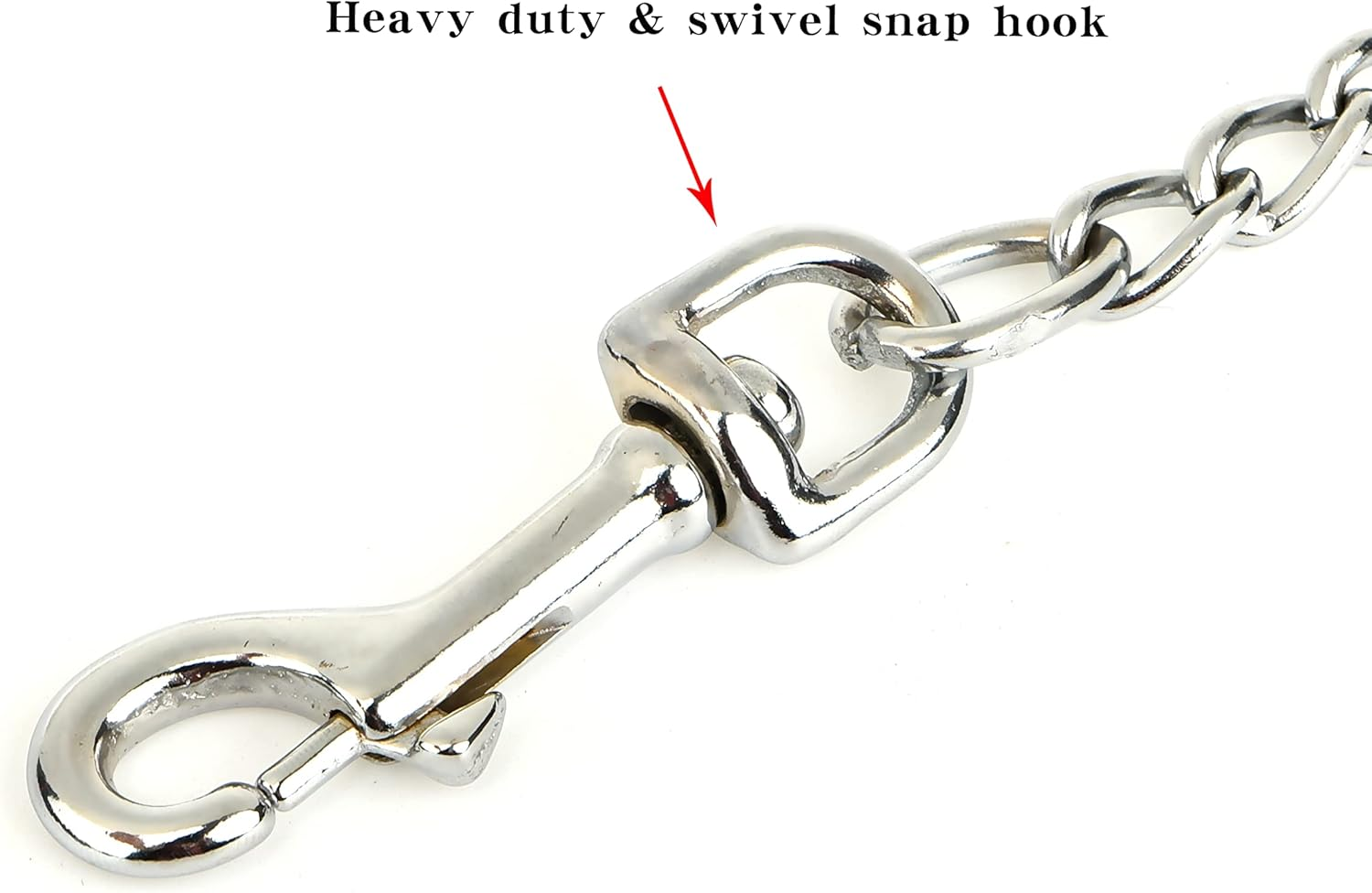 Heavy Duty Dog Leash,4Ft/6Ft Metal Dog Leash Dog Chain with Comfortable Handle for Medium & Large Size Dogs, Improved Dog Safety & Comfort ，Attaches to Pet Collar（Black (4FT) image number 5