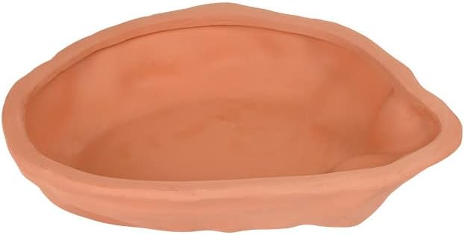 Flushbay Extra Large Reptile Bathing Pool Reptile Feeding Dish Water Bowl with Ramp Aquarium Ornament for Gecko, Snake, Turtle, Bearded Dragon, Lizard Bath (Brown)