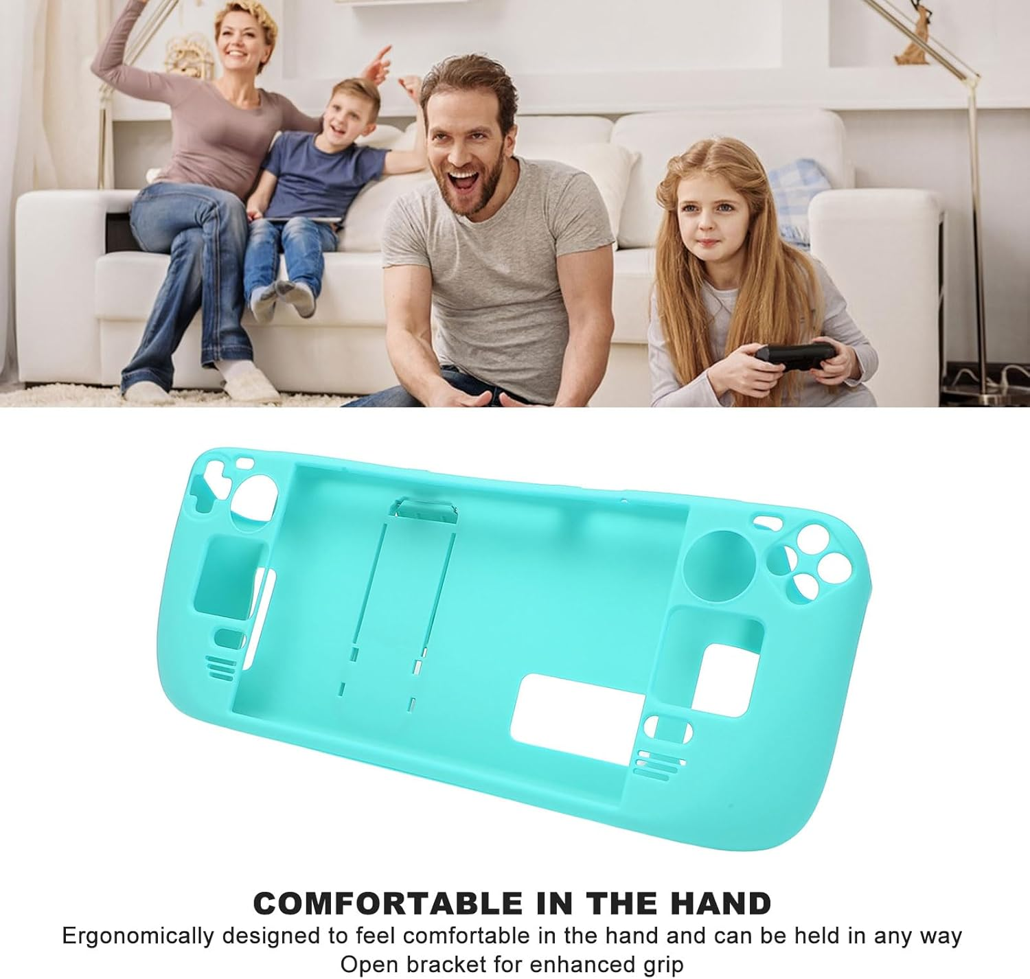 Steam Deck Carrying Case, Hands Ease Full Guard Fingerprint Case, Valve Steam Deck Accessories for Steam Deck (Blue) image number 5