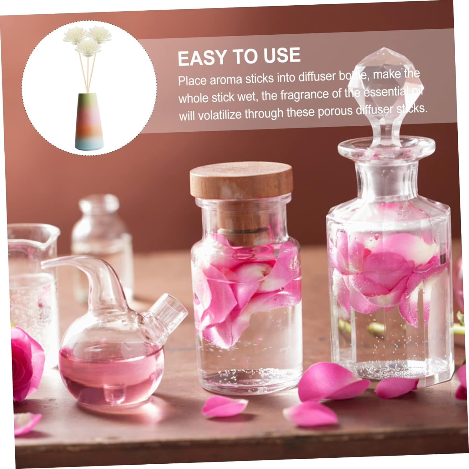 COHEALI 200Pcs Essential Oil Diffuser Flowers Pe Chrysanthemum Aromatherapy Floral Scent Diffuser Home Fragrance image number 6