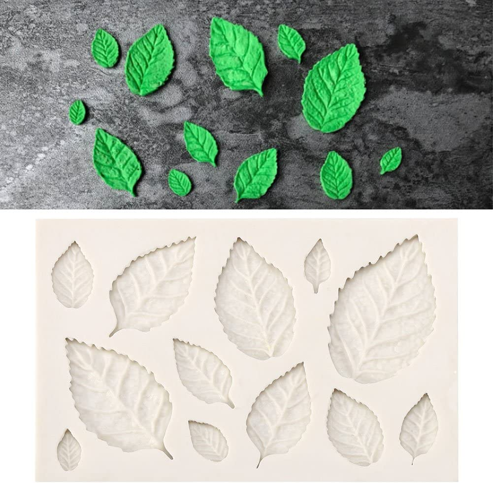 Fondant Cake Mold, 3D Silicone Fondant Mold Leaves Fondant Mold, Silicone Mold Cake Decorating Moulds Modeling Tools for Cake Decoration, Cupcake Decorate, Chocolate, Crafting image number 4