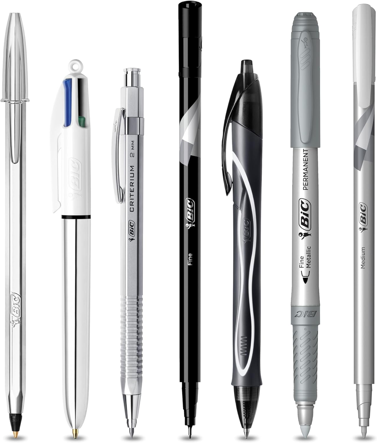 BIC Silver Writing Office School University Set- 1 Notebook/3 Ball Pens/1 Gel Pen/1 HB Graphite Pencil/1 Felt Pen/1 Mechanical Pencil image number 2