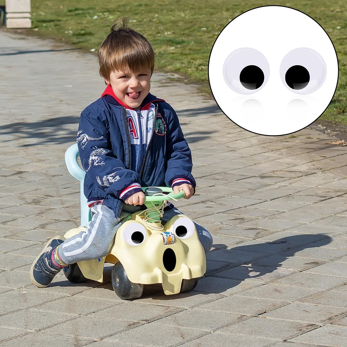 Googly Eyes, 2 Pairs Self Adhesive Large Plastic Eyes for Scrapbooking, DIY Crafts, Party Decoration (7.5Cm/2.95In) image number 1