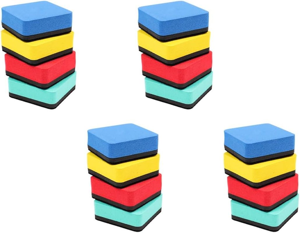 Operitacx 24Pcs Magnetic Dry Erasers Eva Felt Board Erasers for Classroom Office Home Use Teacher Supplies for Whiteboards and Chalkboards image number 4