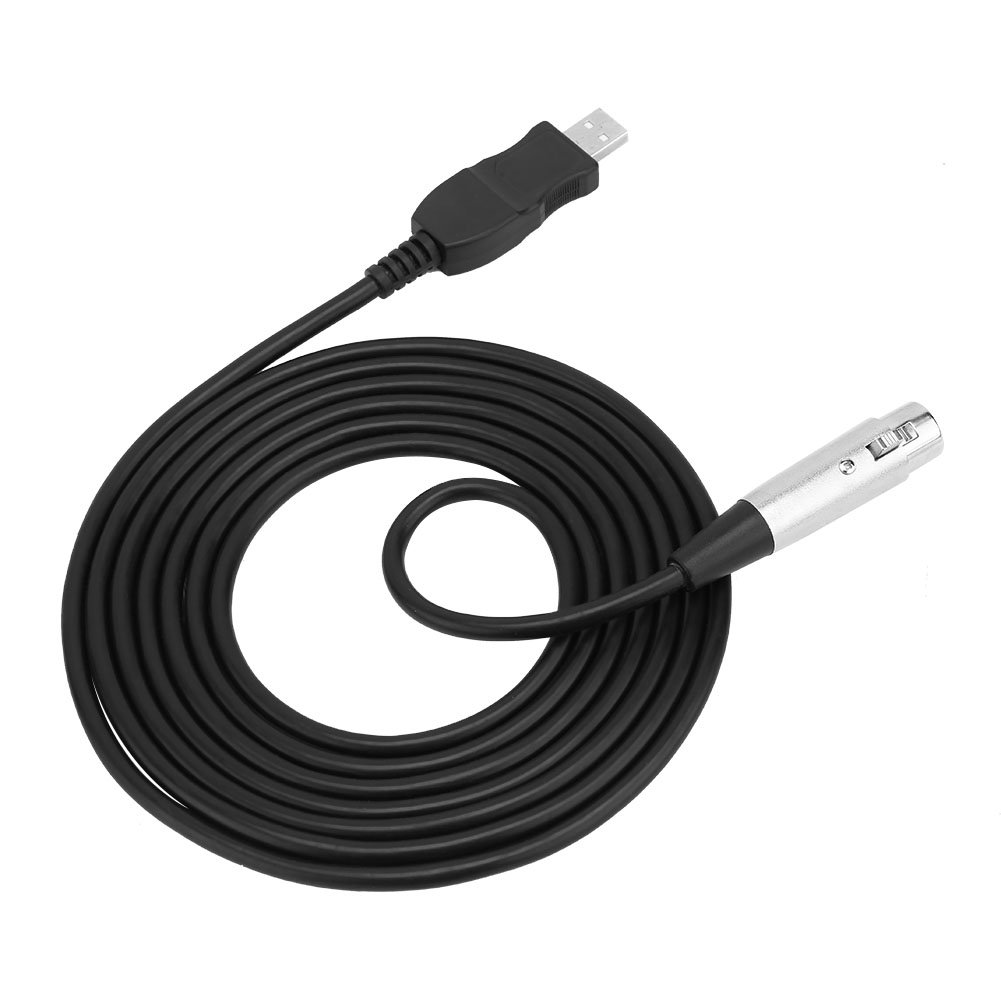 USB to XLR Cable, USB Male to XLR Female Microphone Mic Studio Audio Link Cable Adapter Black Audio Video Accessories USB Microphone Cable image number 1