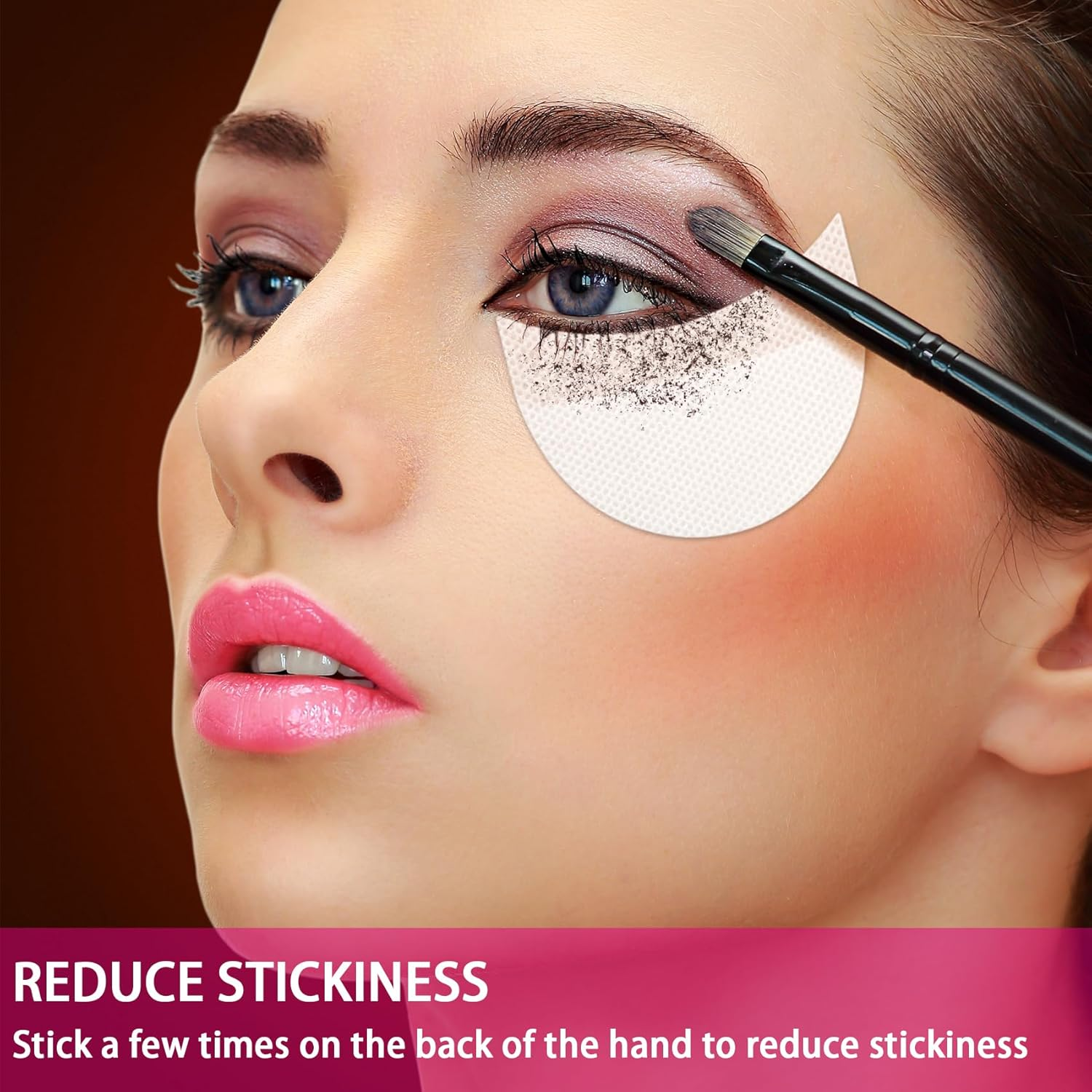 Tailaimei 300 Pcs Eyeshadow Shields, Eyeshadow Stencil for Prevent Makeup Residue, Lint Free Gel Pad for Eyeliner, Eyelash Extensions and Lip Makeup image number 3