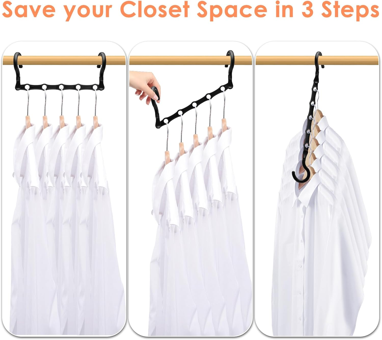 Closet Organizers and Storage, Sturdy Space Saving Hanger for Heavy Clothes, Upgraded Cascading Hangers, Magic Closet Organization Clothes Hangers, College Dorm Room Essentials for Girls, 8 Pack image number 4