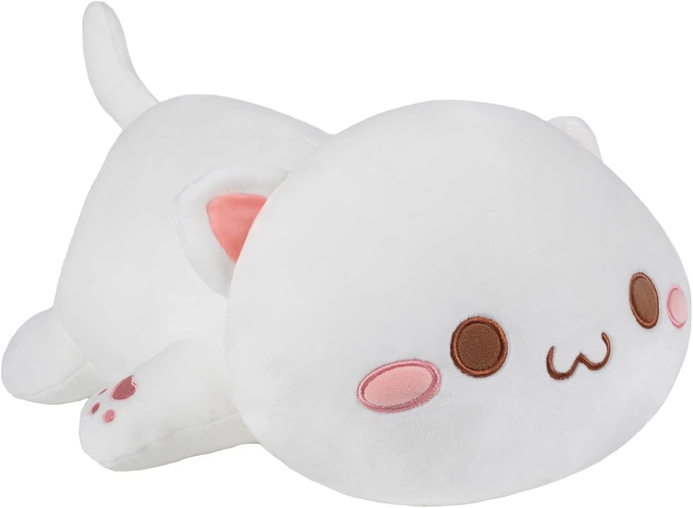 Weighted Stuffed Animals Plush, 3Lbs Weighted Stuffed Cat Plush 19.6", Soft Kawaii Cat Plush Pillow Kitten Kids Gifts（White round Eyes） image number 4