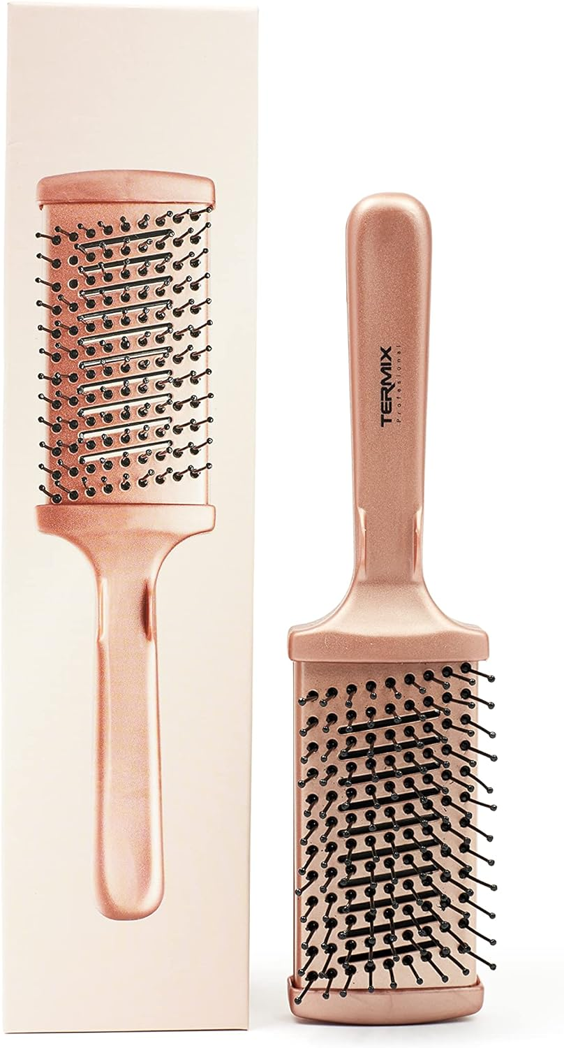 Termix Professional Gold Rose Large Thermal Flat Brush for Detangling and Smoothing, Ceramic Technology for Quick Drying, Intense Shine and Ergonomic Design, Limited Edition image number 2
