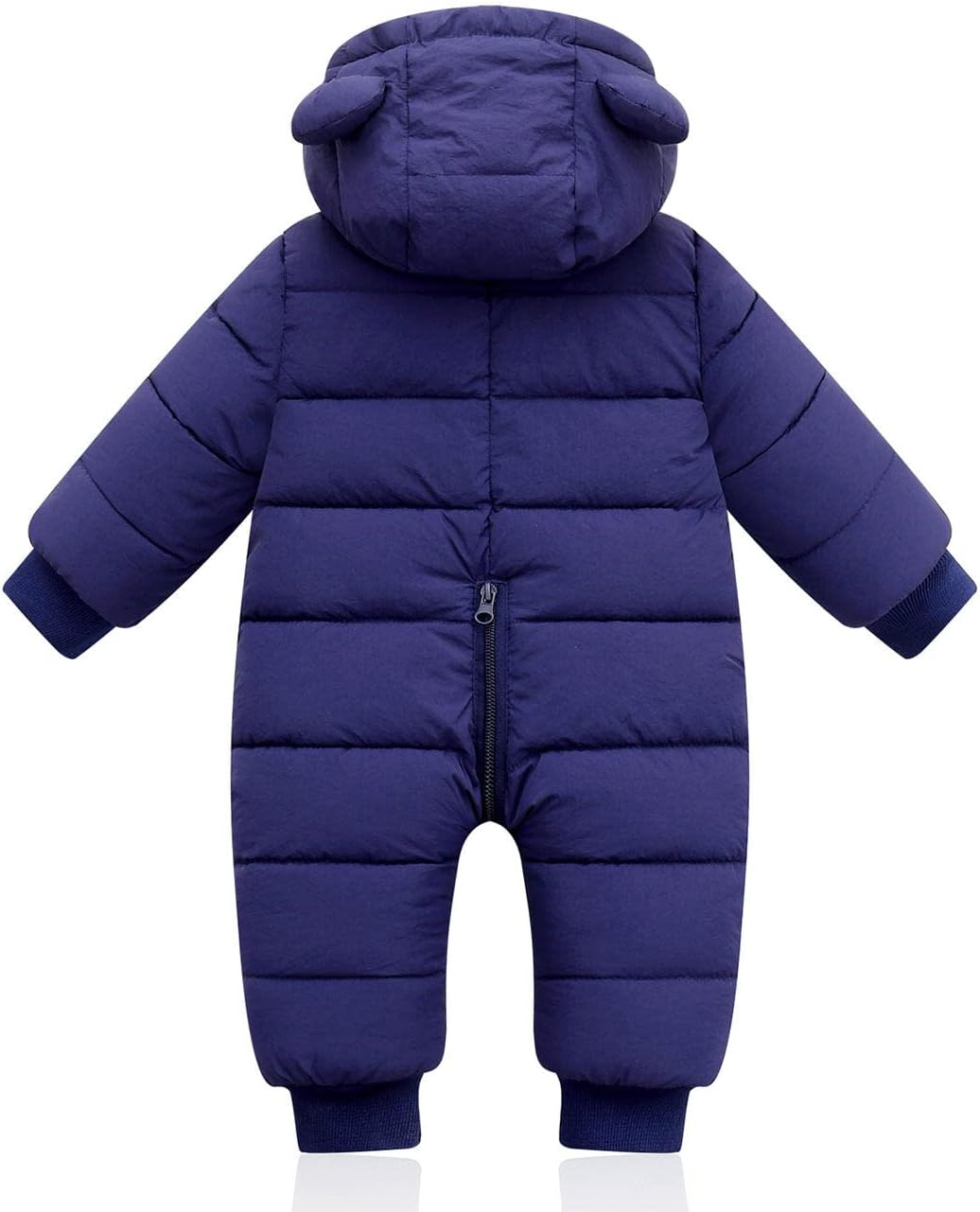 Happy Cherry Infant Puffer Romper Baby Bunting Snowsuits Hooded Jumpsuit Overalls Newborn Boy Pram Suit, Blue 18-24 Months