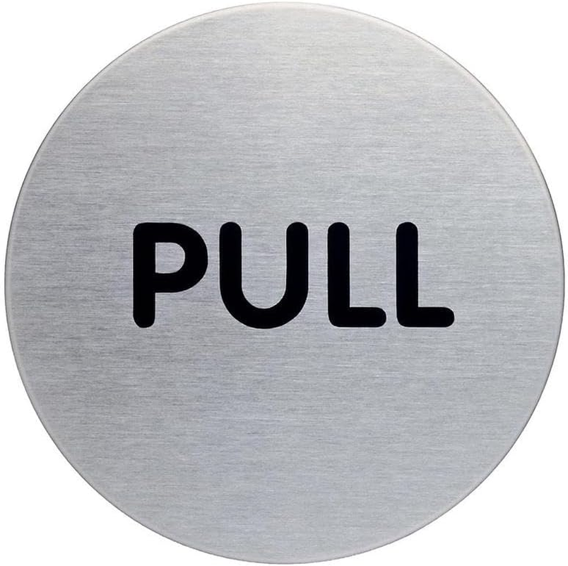 Durable Stainless Steel Pictogram Push 65Mm, Silver, (490065) image number 5