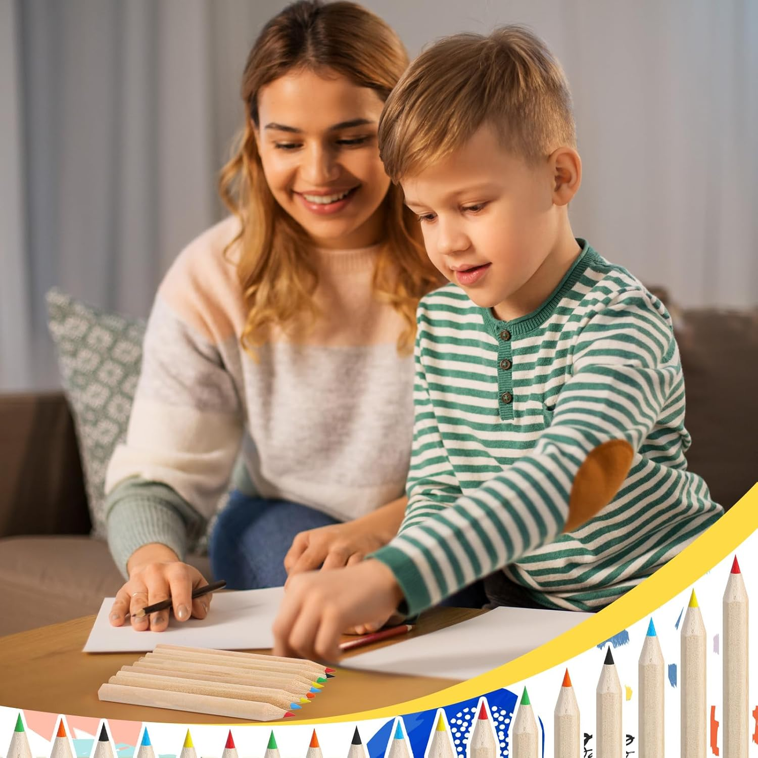 120Pcs/20 Boxes Mini Colored Pencils Bulk Kids Drawing Colored Pencils Bulk Party Favor, 6 Color Pencils in Kraft Boxes, 3.5 Inch Short Coloring Pencils Pre-Sharpened for Classroom School Supplies image number 3