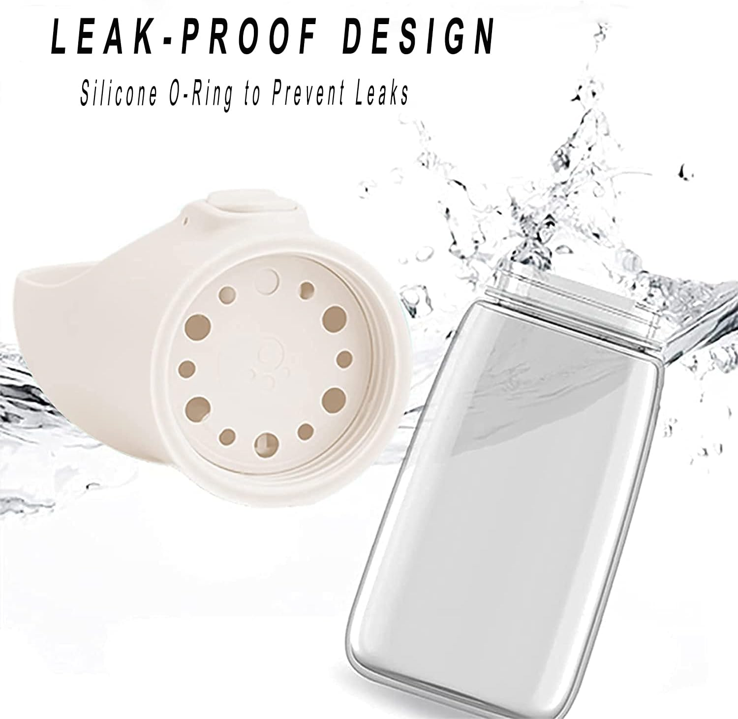 Dog Water Bottle, Leakproof Portable Dog Water Dispenser with Drinking Feeder, Outdoor Travel Drinking Bowl for Dogs Pets Cats Puppy Outdoor Walking Hiking, White,550Ml