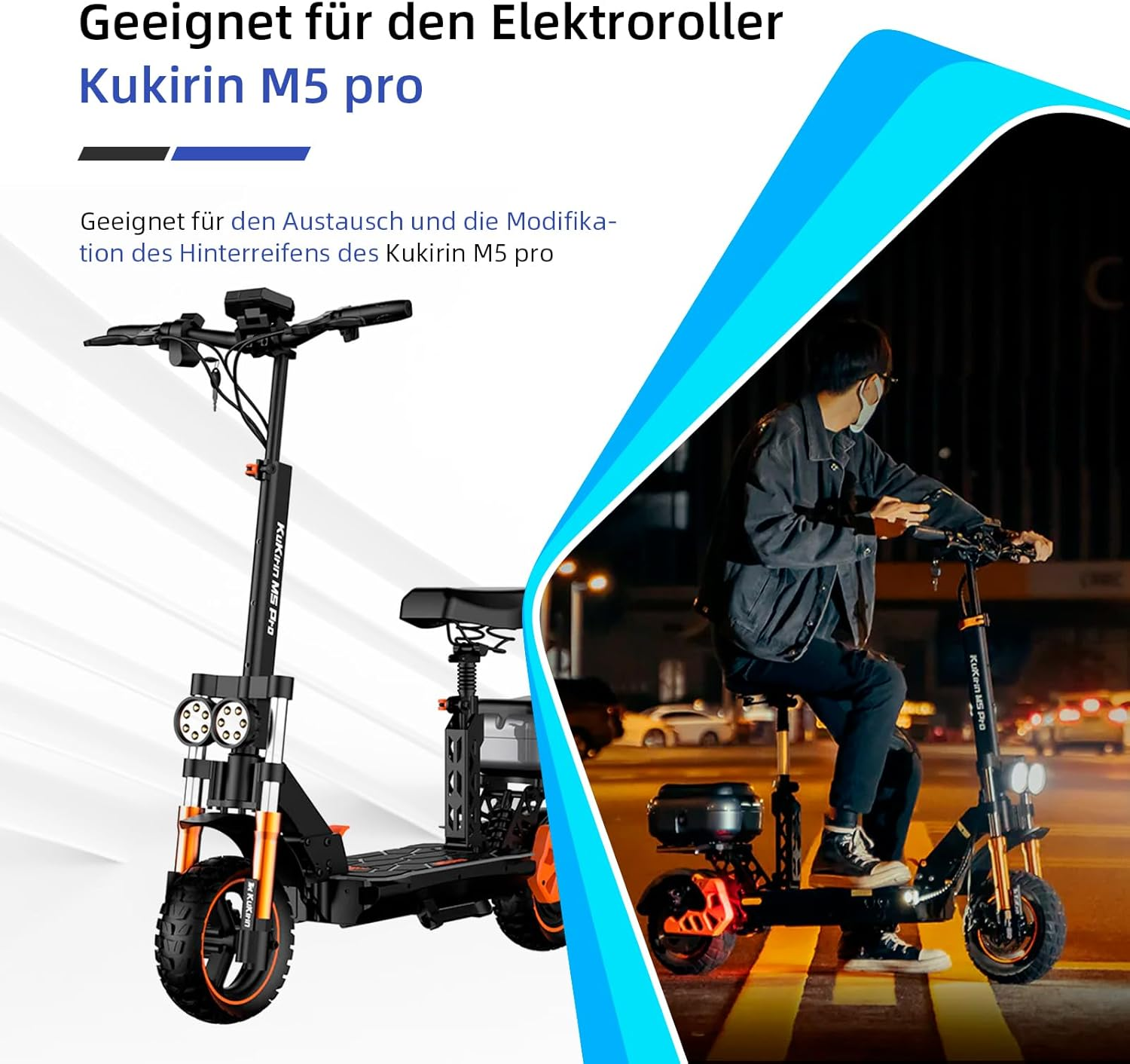 90/50-6.5 Offroad Tubeless Tyre for Rear Tyre of Kukirin M5 Pro Electric Scooter image number 3