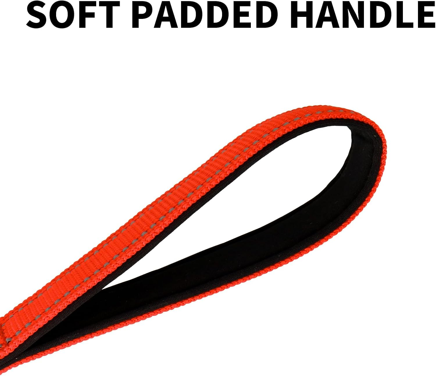 Giecoon Short Dog Leash, Reflective Traffic Leash with Padded Handle, 1 FT Nylon Training Leashes for Small Meidum Large Dogs, Orange - Blue image number 2