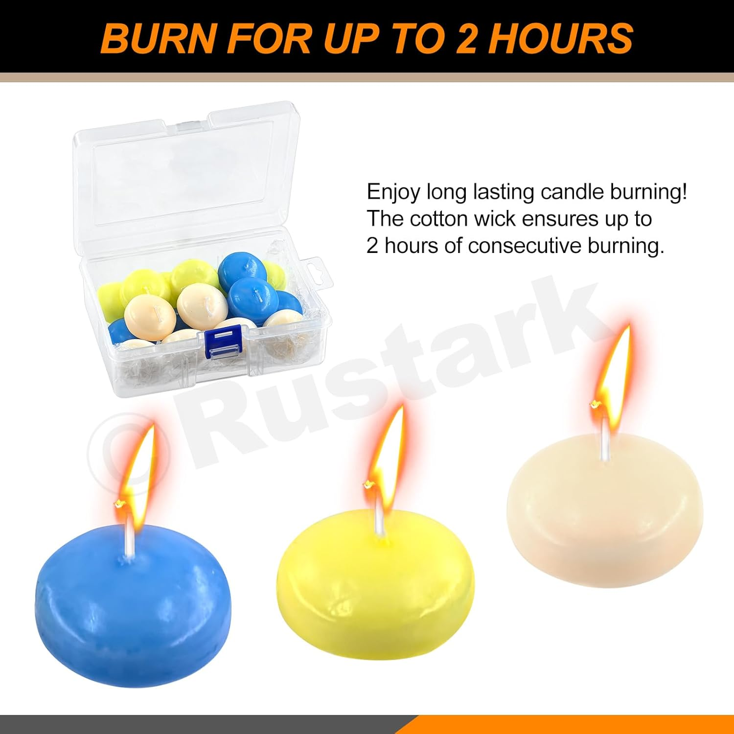 18Pcs Colorful Floating Disc Candles Set Unscented Float Candle Dripless Wax Burning Floating Candles Flameless Floating Candles for Wedding Party Anniversaries Home Decoration - Ivory, Yellow, Blue image number 6
