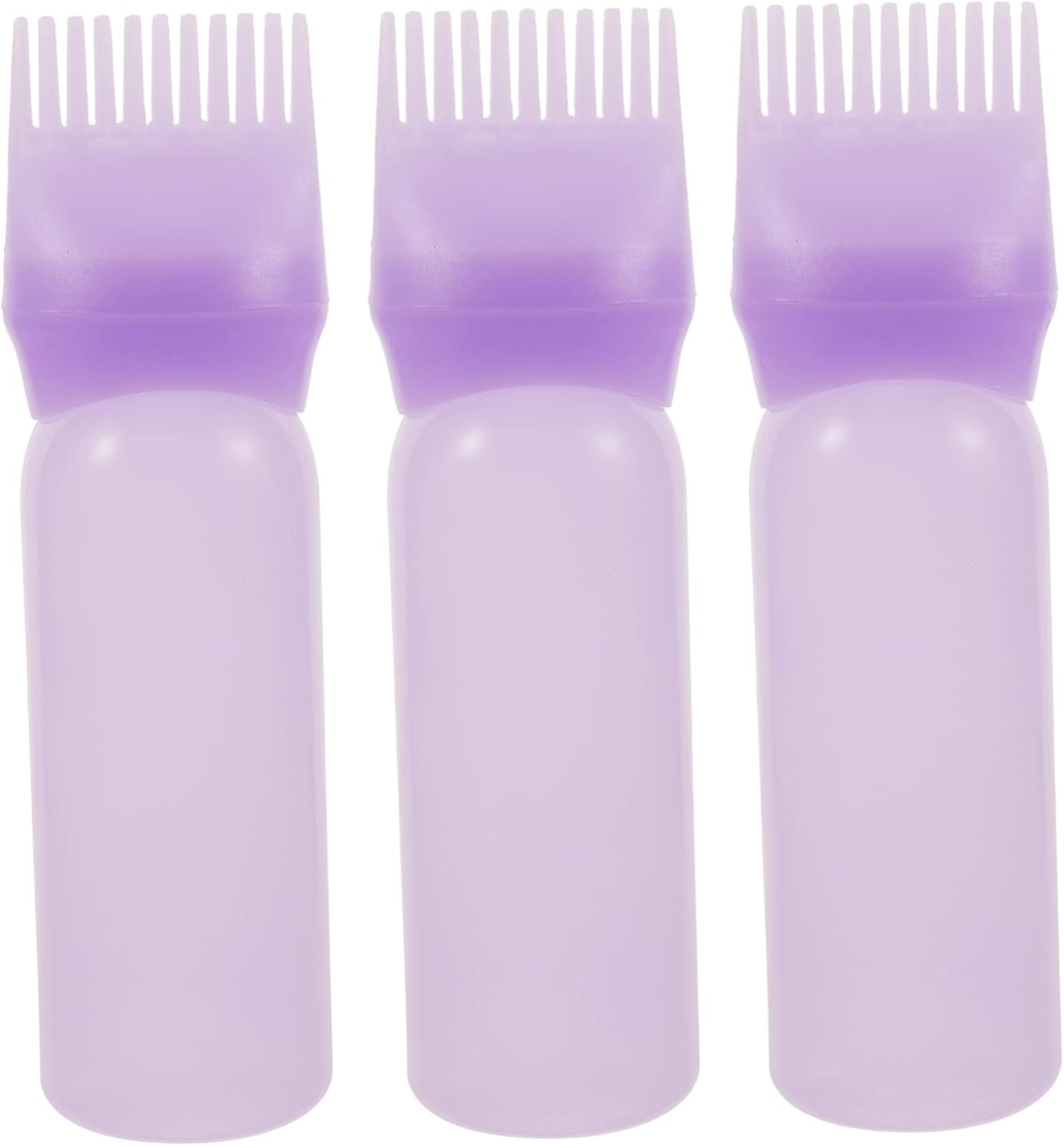 3Pcs Root Comb Applicator Bottle - Hair Oiling Dyeing Bottle with Brush Hair Color Comb Applicator for Salon Baber Shop Spa Home Hairstyling