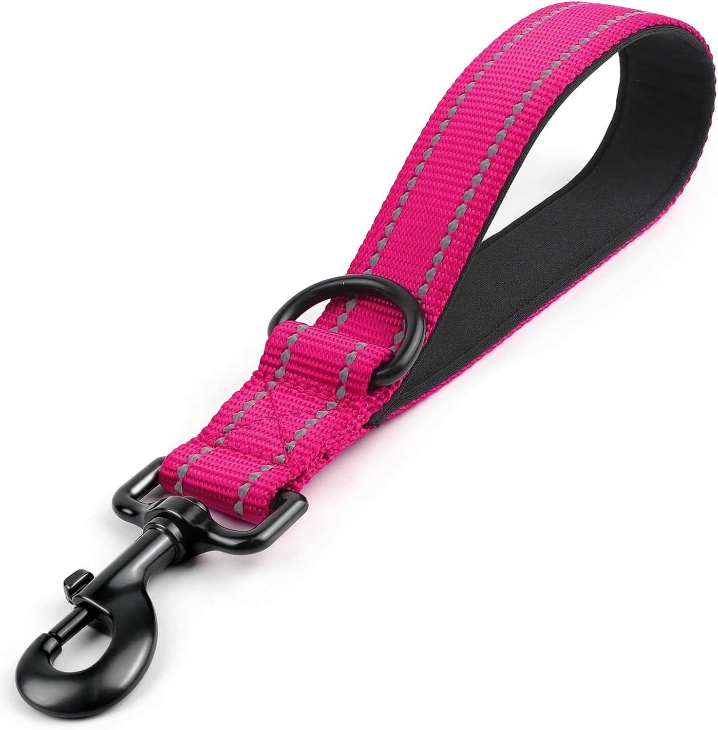 Joytale Strong Short Dog Leash 18 Inch, 1.2 Inch Wide, Heavy Duty, Padded Handle for Traffic Control, Reflective Leash for Medium and Large Dogs Walking Training, Black