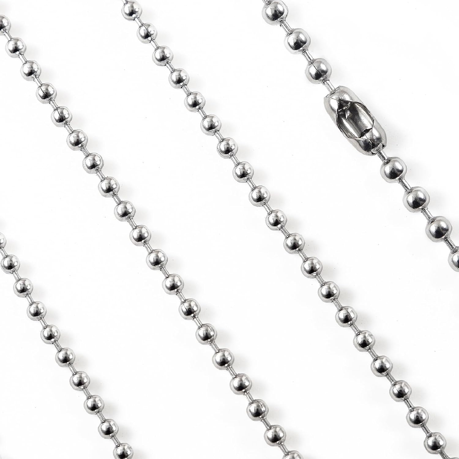 197 Inch Beaded Ball Pull Chain Extension Roller Shade Bead Chain Extende, Great Pulling Force Stainless Steel with 10 Connectors (4.5Mm, Silver) image number 4
