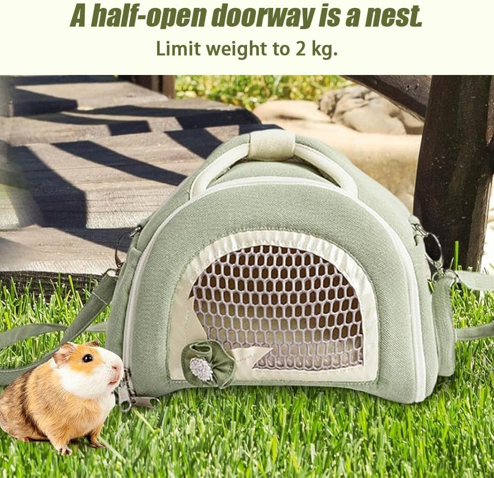 Small Animal Travel Bag,Guinea Pig Carrier,Hamster Carrier Bag,Animal Case,Breathable Animal Space,For Chinchilla Hamster Bird Bunny Hedgehog Sugar Glider Gerbil Ect. image number 3