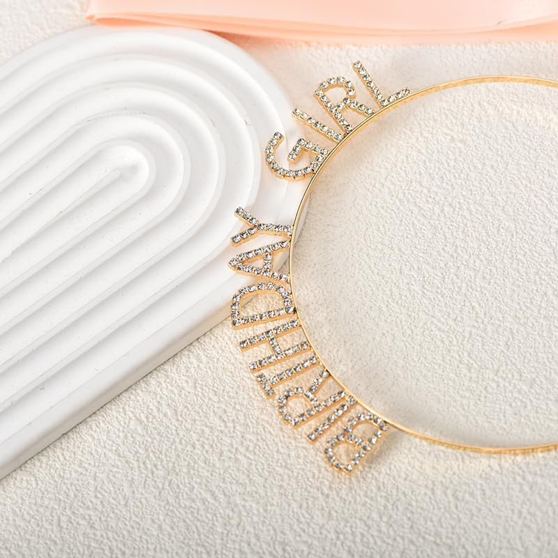 Guqqeuc Birthday Crown Sash for Girls & Women - Pink Rhinestone Tiara & Sash Set - Perfect for 16Th, 21St, 18Th Birthday Parties - Adjustable Size image number 4