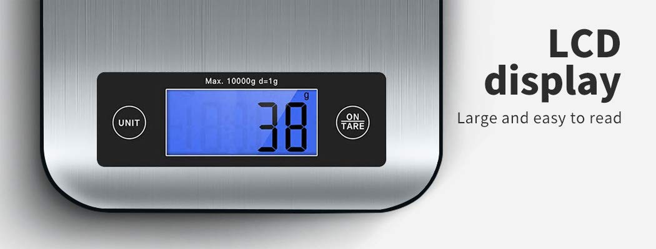 10Kg/1G Kitchen Digital Scale LCD Electronic Balance Food Weight Postal Scales, Stainless Steel Digital Food Scale 4 Units, Auto Off, Tare Fuction, Wall-Mounted Kitchen Scale Kitchen Scale image number 3