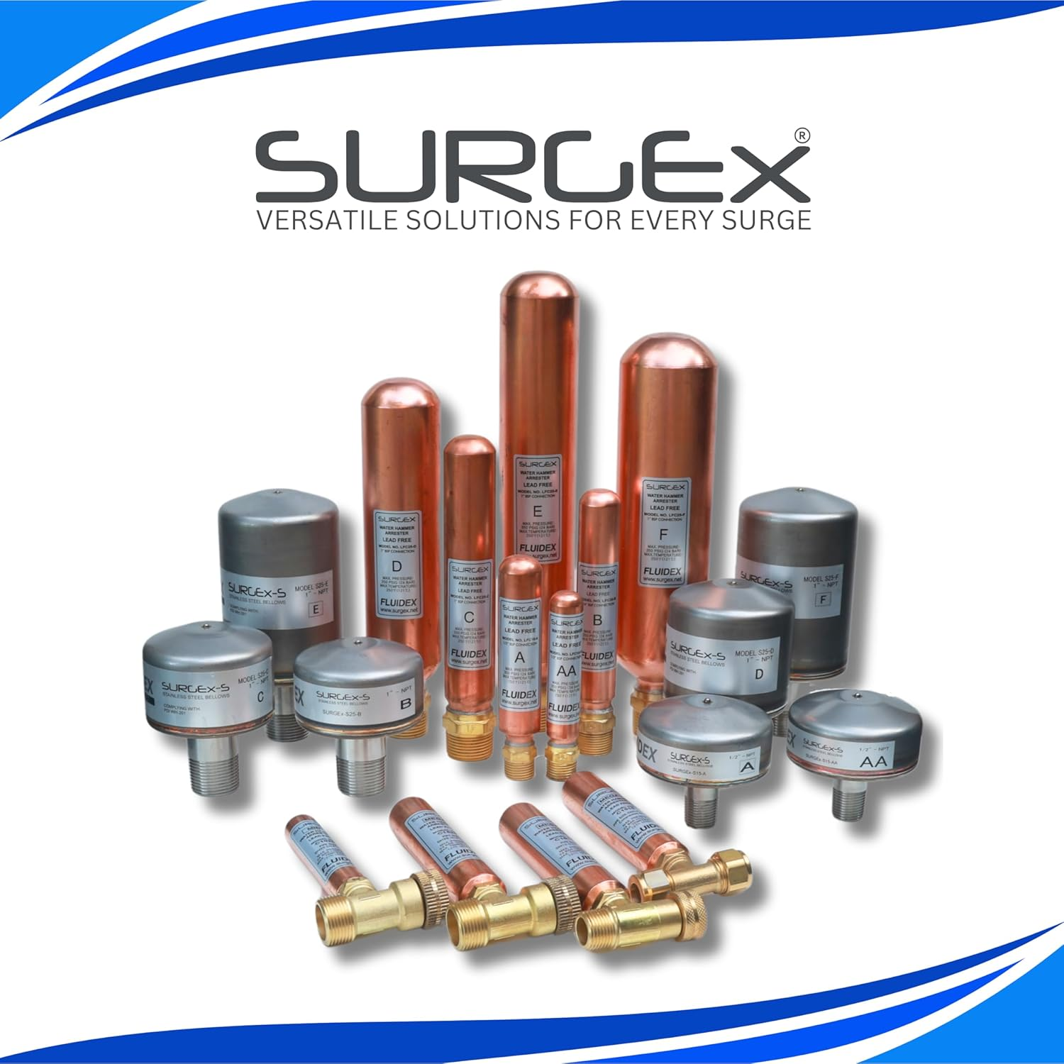 Water Hammer Arrester Surgex LFC15-A 1/2" DN15 BSP Lead Free