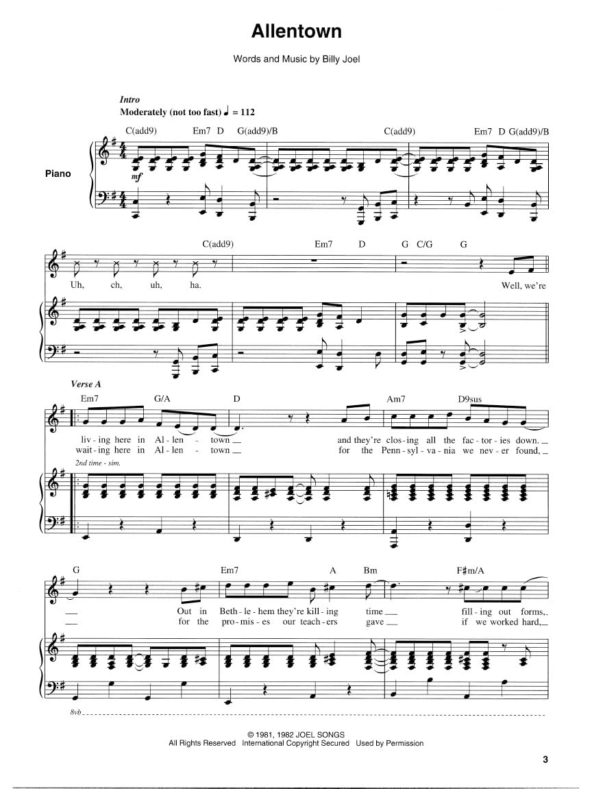 The Billy Joel Keyboard Book: Note-For-Note Keyboard Transcriptions image number 4