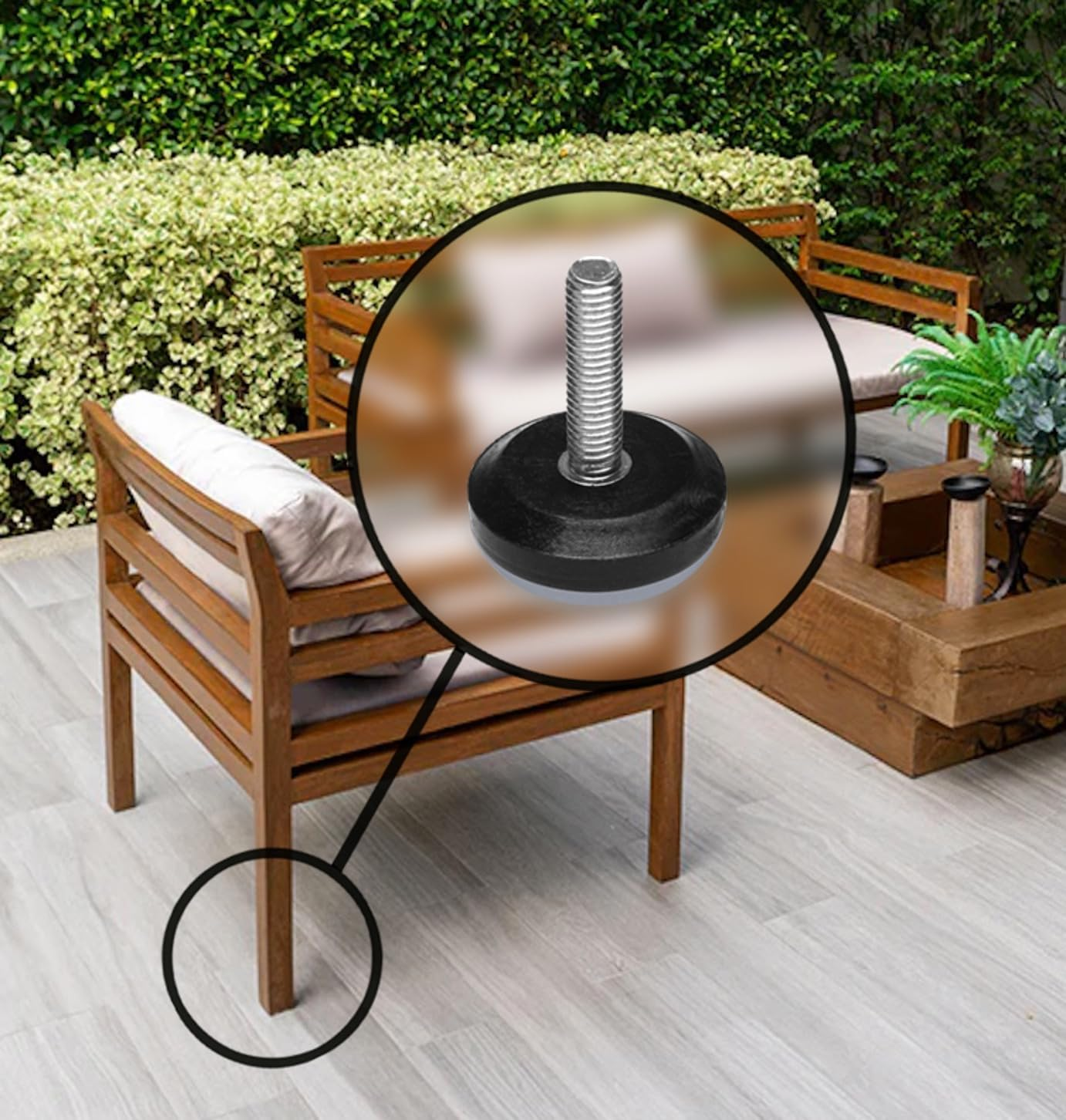 Slipstick Gorilla Outdoor Adjustable Furniture Levelers (8 Pack) Weatherproof Screw in Leg Glides for Chairs, Tables, and Outdoor Furniture Feet, 28Mm Slider Glide, M8 Thread image number 3