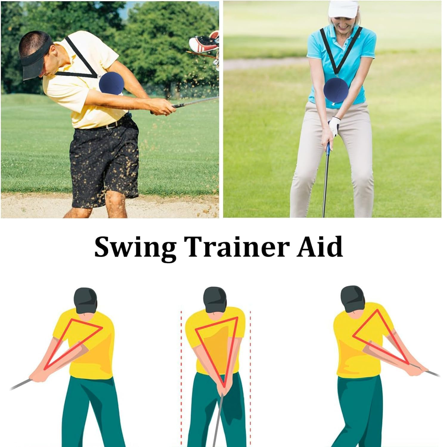 Smart Ball Golf Swing Training Aid Posture Correction Inflatable Tour Striker, 1Pc Golf Training Aid Golf Smart Ball Swing Training Aid,Golf Smart Ball Swing Training Aid Inflatable for Training,Blue - Black image number 4