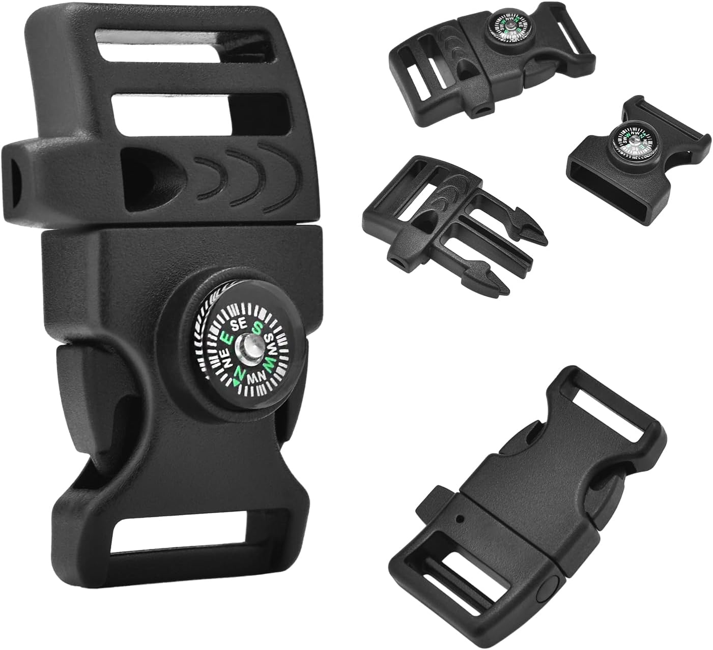 Paracord Buckles, Compass Buckle for Bracelets Clasp Clip Outdoor Camping Emergency Survival Travel Accessories