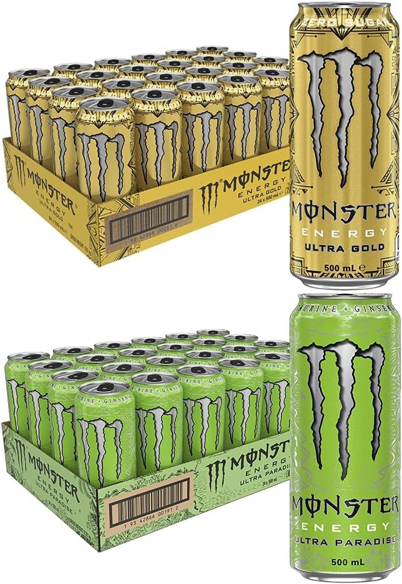 Monster Ultra Gold 24Pk and Monster Ultra Paradise Green 24Pk