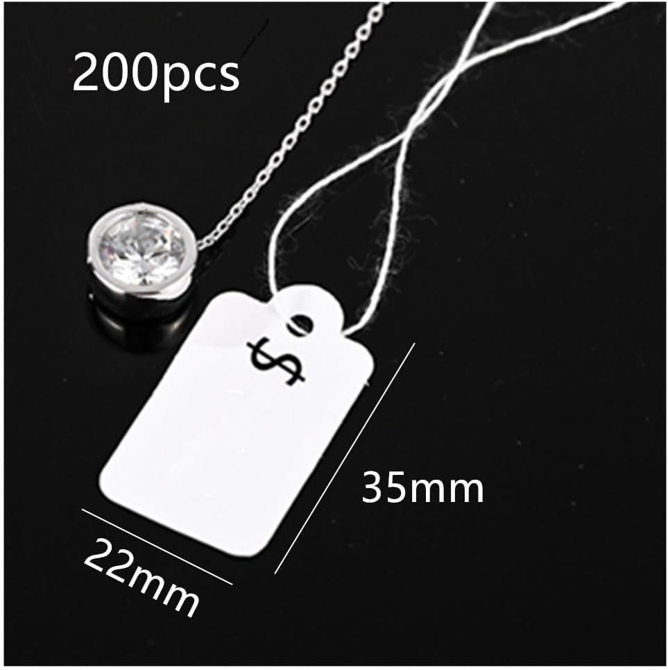 Marking Strung Price Tags, 200 Pcs White Writable Display Labels for Clothing, Crafts, Sale Pricing and Inventory image number 2